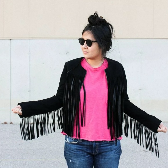 Mackage Denna Suede Fringe Jacket - Picture 2 of 8